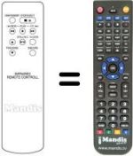 Replacement remote control INFRARED REMOTE CONTROL