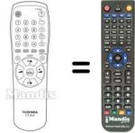 Replacement remote control Toshiba 21T01I