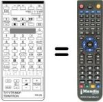 Replacement remote control Sony KV-D2511A