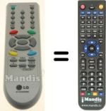 Gleichwertige Fernbedienung LG 6710V00090D