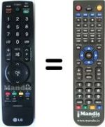 Replacement remote control LG 32LV3400-ZA