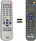 Replacement remote control Toshiba 20V300P
