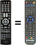Replacement remote control Toshiba 22DV733G