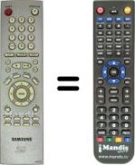 Replacement remote control Samsung DVDMC20