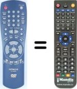 Replacement remote control Hitachi DV-P305E