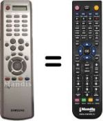 Replacement remote control Samsung CW29A208PYX/XEC