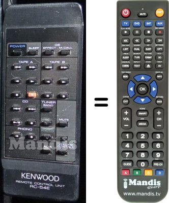 Gleichwertige Fernbedienung RC54E