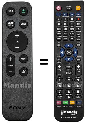 Gleichwertige Fernbedienung Sony HVS50024 Gleichwertige Fernbedienung Sony HVS50024