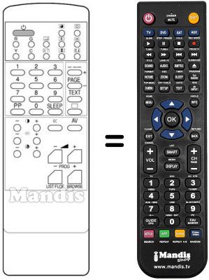 Replacement remote control DTD 2058 TFF-CC