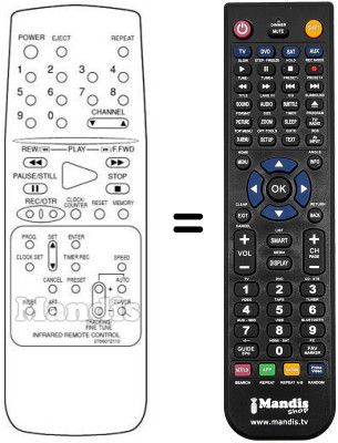 Replacement remote control 076072110