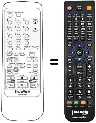 Gleichwertige Fernbedienung Sinudyne SV 9088