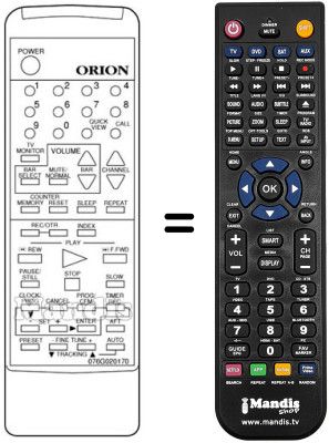 Replacement remote control 076G020170