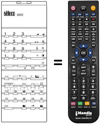 Gleichwertige Fernbedienung 30 D2