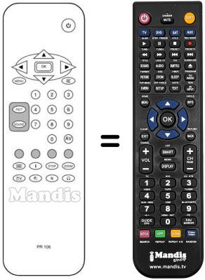 Replacement remote control DUAL-TEC ETV-55600