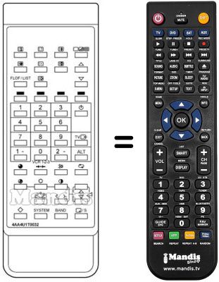 Replacement remote control 4AA4U1T0032
