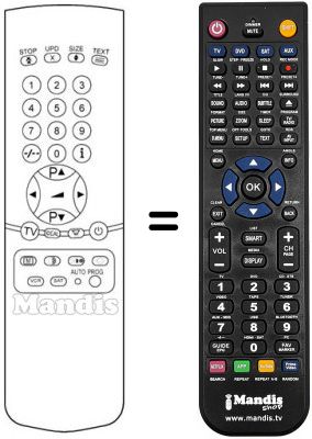 Replacement remote control Ingelen 5124 VT Replacement remote control Ingelen 5124 VT
