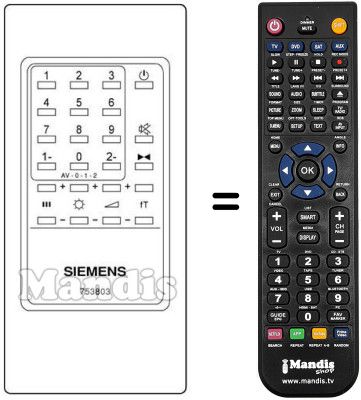 Replacement remote control 753804