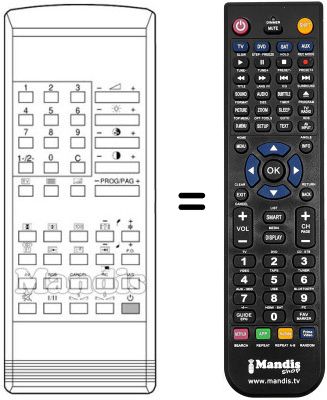 Replacement remote control DECCA 8801 YS