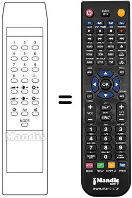 Gleichwertige Fernbedienung Crown CTV-2037 R