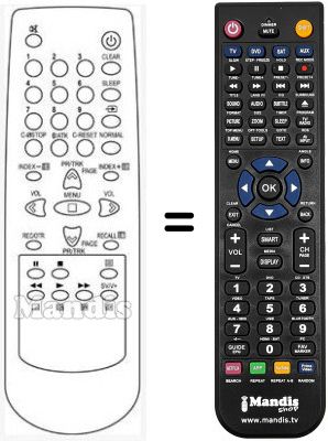 Replacement remote control Daewoo DVT 14H3UD Replacement remote control Daewoo DVT 14H3UD
