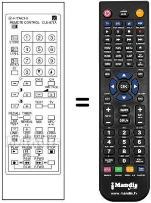 Replacement remote control Hitachi CPT 2828 VT