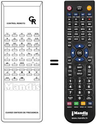 Replacement remote control CONTROLO REMOTO CR