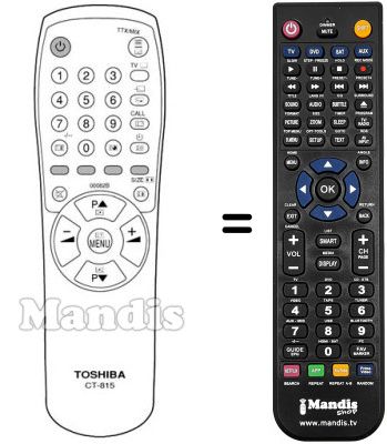 Replacement remote control Toshiba 21 T 01 I