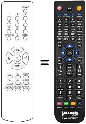 Gleichwertige Fernbedienung Daewoo DTC 2072 Gleichwertige Fernbedienung Daewoo DTC 2072