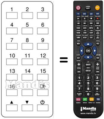 Replacement remote control Daewoo DCS 2011 R Replacement remote control Daewoo DCS 2011 R