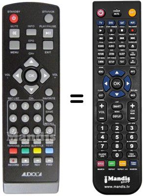 Gleichwertige Fernbedienung AUDIOLA DEC 641