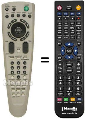 Gleichwertige Fernbedienung Daewoo DHCX 100 E Gleichwertige Fernbedienung Daewoo DHCX 100 E