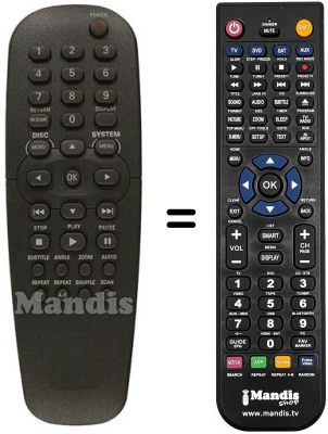 Replacement remote control DVD-S520