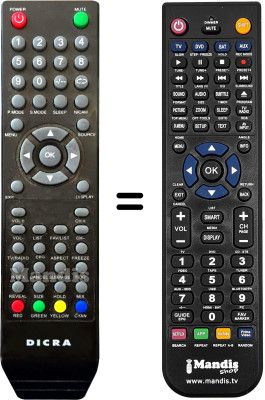 Replacement remote control DICRA TVLCD 022 EL
