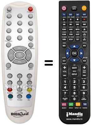 Replacement remote control DIGIQUEST EASY SCART T3