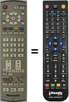 Gleichwertige Fernbedienung Panasonic TX-32LX51 Gleichwertige Fernbedienung Panasonic TX-32LX51