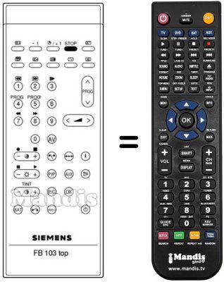 Replacement remote control FB 103 TOP
