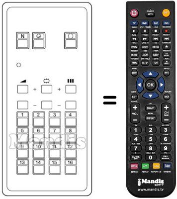 Replacement remote control IR 16