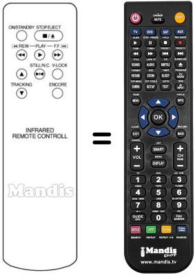 Replacement remote control INFRARED REMOTE CONTROL