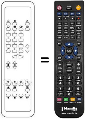 Replacement remote control PYE LEONARDO 52 KV 2525 Replacement remote control PYE LEONARDO 52 KV 2525