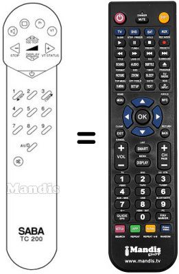Replacement remote control Saba M 5507 Replacement remote control Saba M 5507