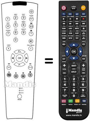 Replacement remote control Grundig PLANAVISION 42 PW 110-8610 TOP