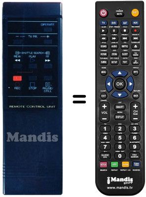 Replacement remote control JVC HR-D210