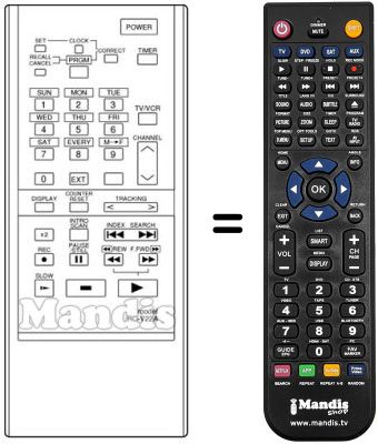 Gleichwertige Fernbedienung RC-V22A