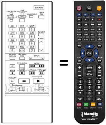 Gleichwertige Fernbedienung RC-V38A