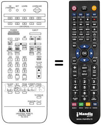 Gleichwertige Fernbedienung RC-V67A
