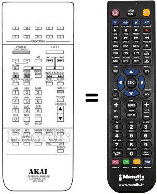 Gleichwertige Fernbedienung RC-V74A