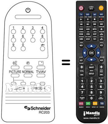 Replacement remote control RC 203