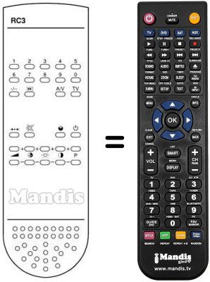 Gleichwertige Fernbedienung RC 3
