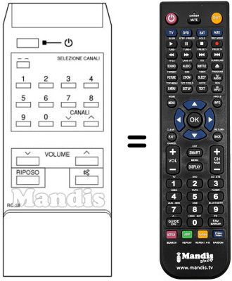 Replacement remote control RC 38