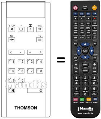 Gleichwertige Fernbedienung Thomson TE 5171 PSN Gleichwertige Fernbedienung Thomson TE 5171 PSN